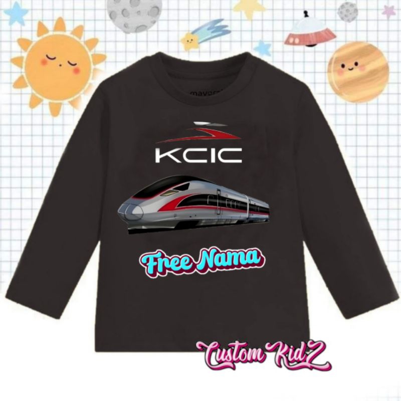 Kaos anak KCIC kereta api cepat Indonesia lengan panjang