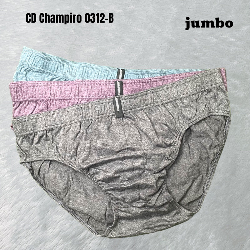 (1Box) ISI 3 PCS CD CHAMPIRO C 0312 - B | Celana Dalam Pria Dewasa Polos Bahan Katun Model Brief CHA
