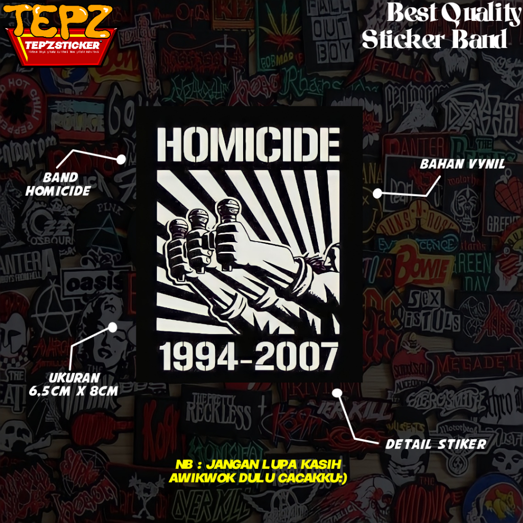 STIKER STICKER (BAND HOMICIDE) STIKER BAND|STIKER METAL|STIKER TUMBLR|STIKER AESTHETIC