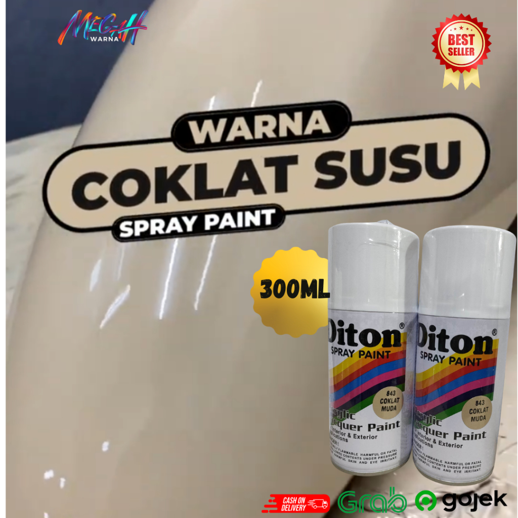 pilok pilox cat semprot Diton 300cc Kopi Susu 834 Coklat Muda Putih 840