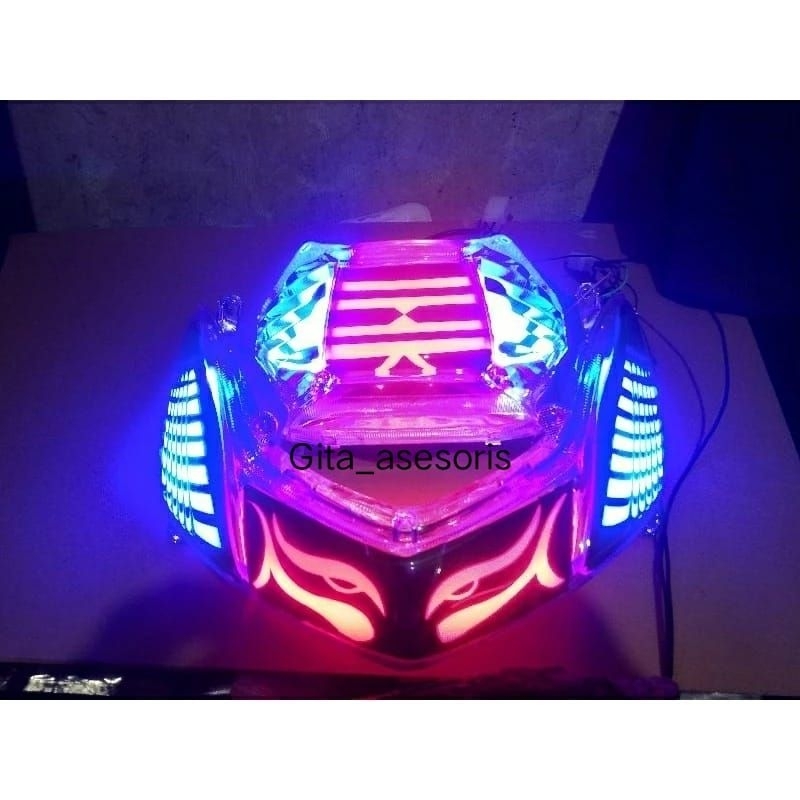 Set Lampu Sein Depan Belakang Yamaha Mio smile Sporty Model Custom Alis Lazy Running Audy