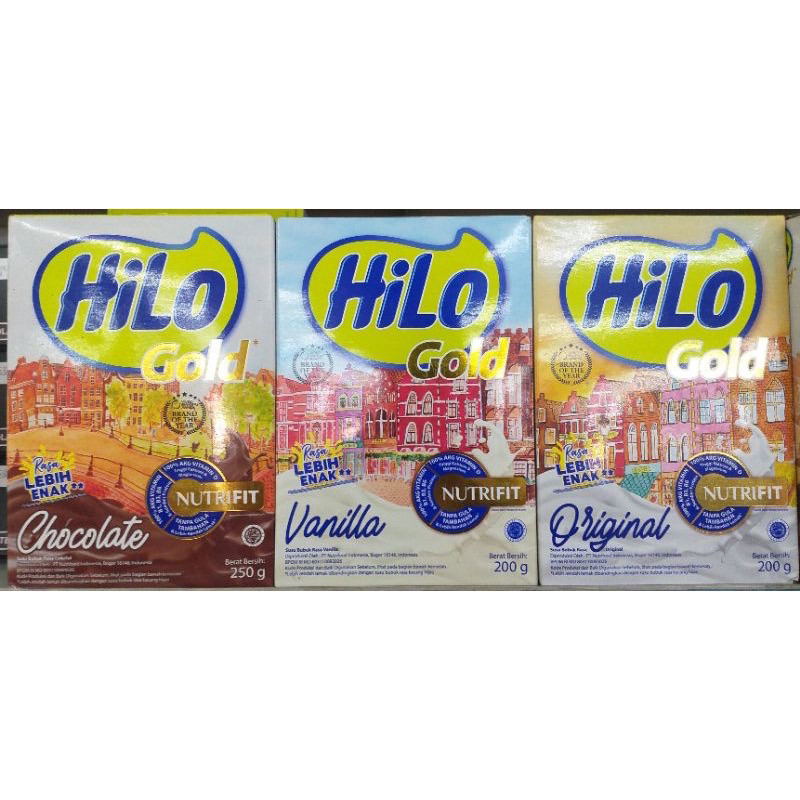 

HiLo Gold 250gr Rasa Chocolate / Vanilla / Original