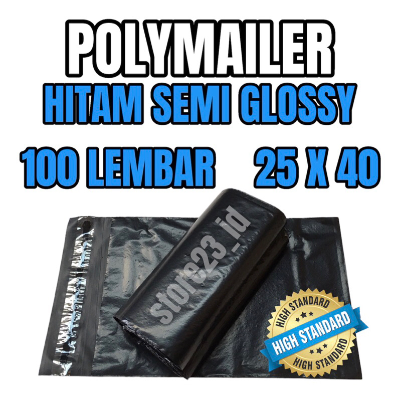 

POLYMAILER 25 X 40 HITAM LDPE SEMI GLOSSY ISI 100 LEMBAR - PLASTIK PACKING POLYMAILER 25X40 ONLINE SHOP + PEREKAT