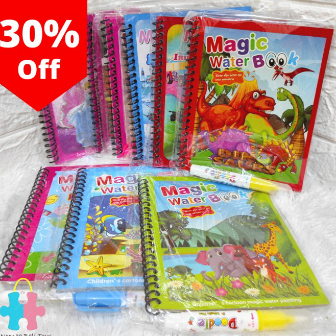 

←✻ Buku Viral Magic Water Book Buku Mewarnai dengan air / Water Drawing book / mainan edukasi bergambar