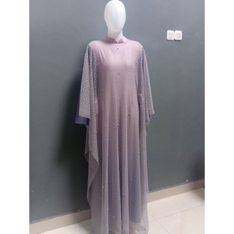 Dress gradasi outer tile dot plisket