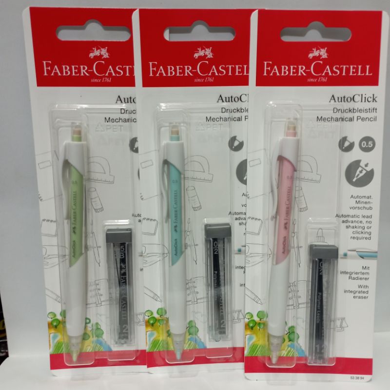 

PENSIL MEKANIK FABER CASTELL 0,5mm + (refill 12pcs 2B) / pcs