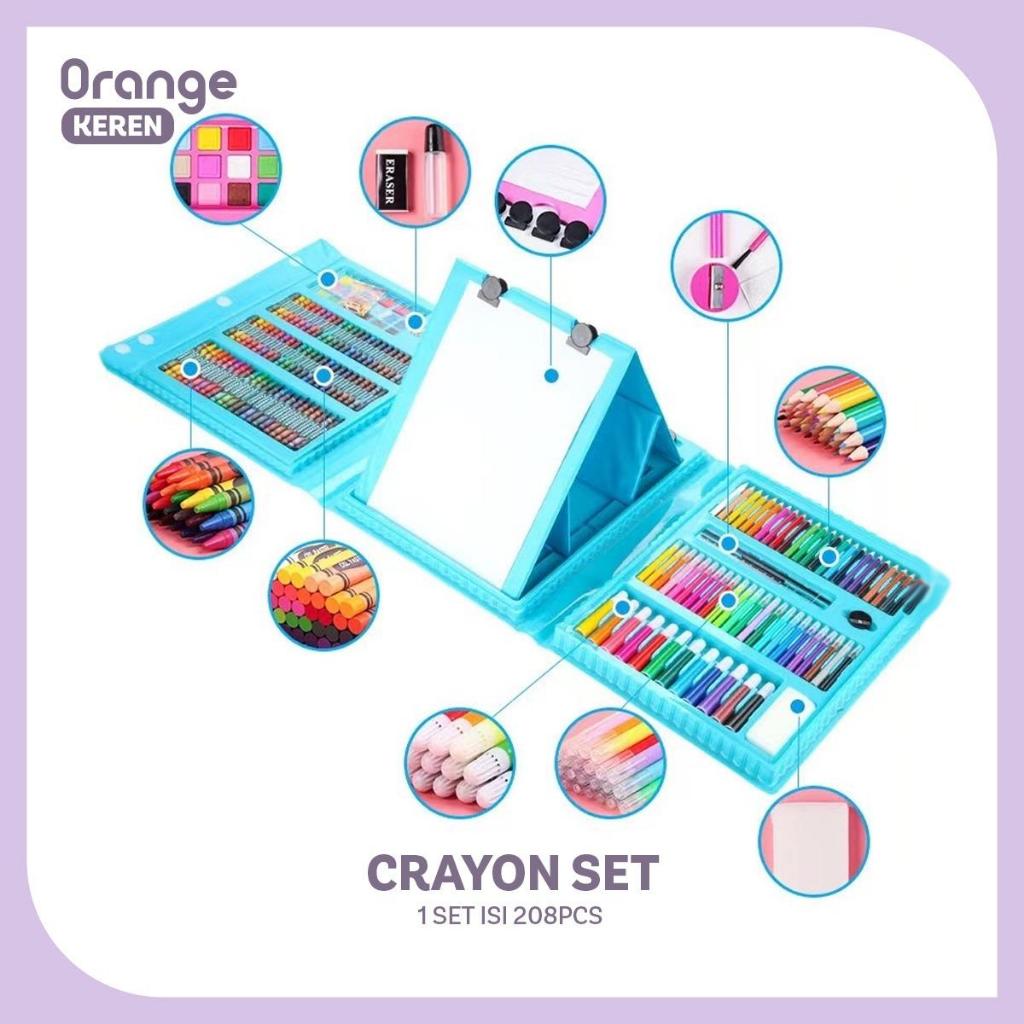 

ORANGE KEREN Crayon Set 208pcs Crayon Mewarnai 208pcs & 150pcs Warna Pensil Krayon Warna Alat Menggambar atau Mewarnai