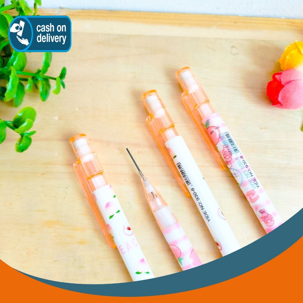

PENSIL CETEK MEKANIK BUAH PEACH PCM-1028 PEACH FRUIT MECHANICAL KLIK CLICK KARAKTER UNIK MURAH PENCIL ALAT TULIS KANTOR SEKOLAH MURAH TERMURAH COD