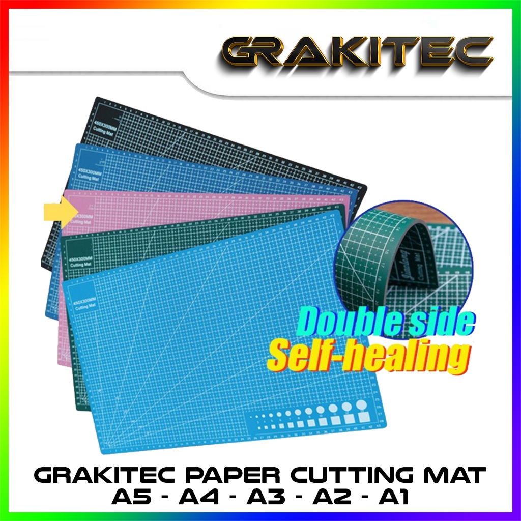 

Alas Potong Kertas ( Cutting Mat ) A2 & A1 Bahan PVC, Double-Side, Self Healing untuk potong kertas