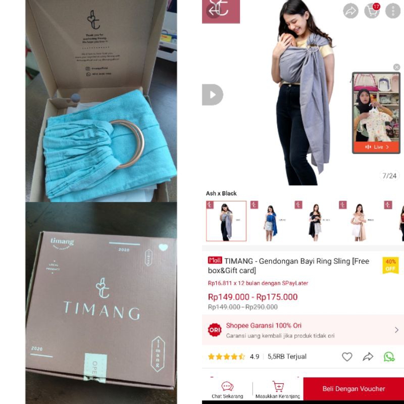 PRELOVED GENDONGAN RINGSLING TIMANG