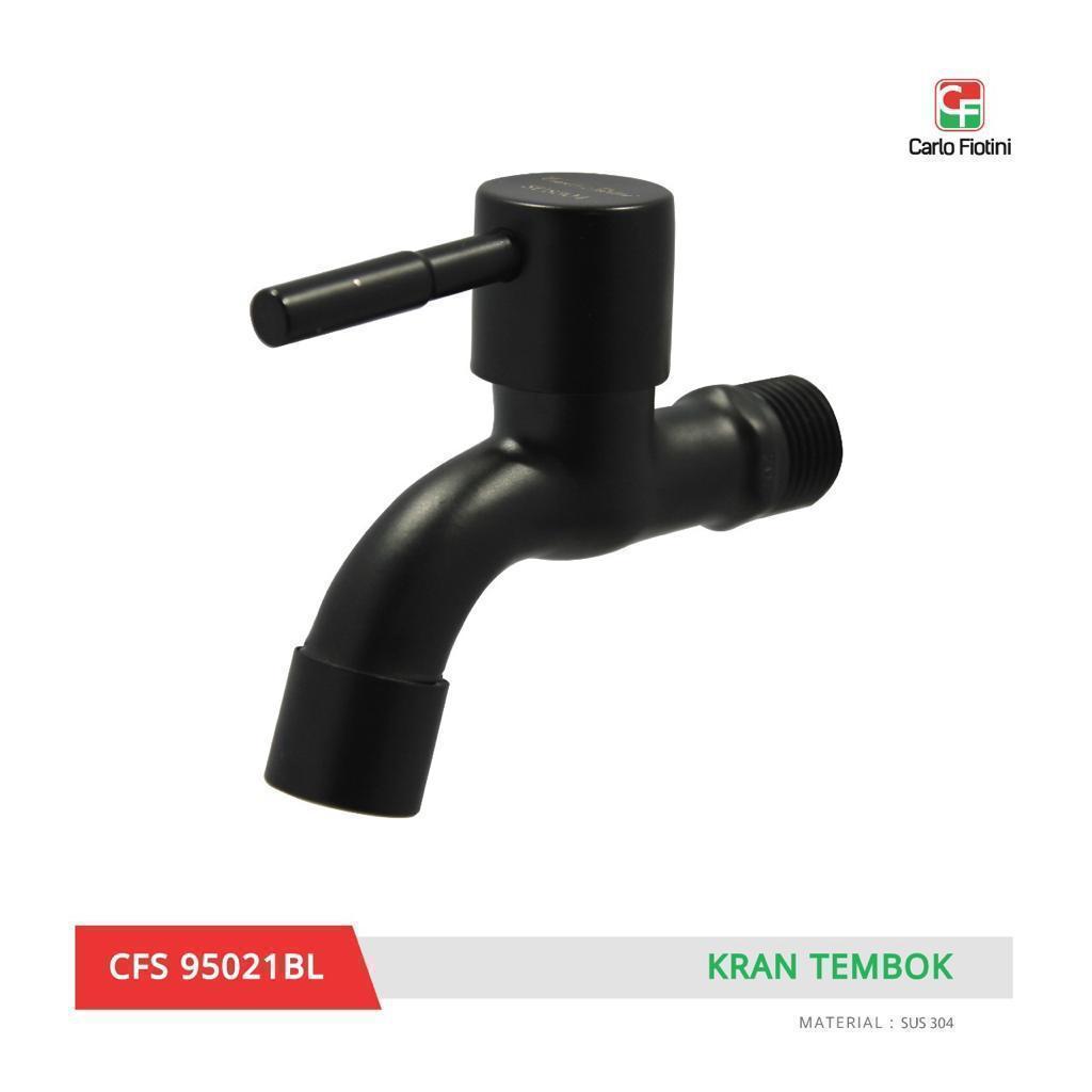 Kran Tembok Carlo Fiotini CFS 95021 BL / Keran Air Tembok Minimalis Hitam Stainless CFS 95021 BL / K