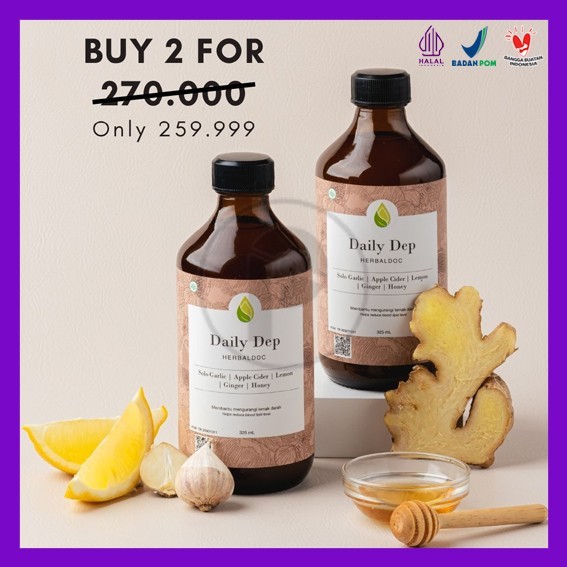 

DAILY DEP PROMO 2 DISKON HERBALDOC Jus Herbal Bawang Putih Jahe Alami
