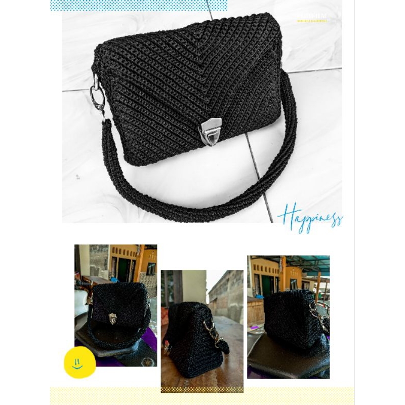 tas rajut. tas pesta elegan. umi sakdiyah