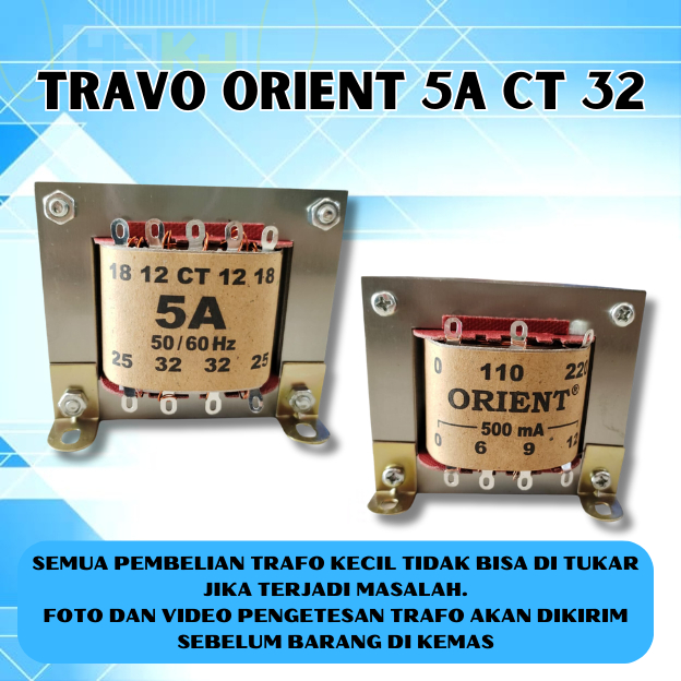 TRAVO 5A CT 32 ORIENT trafo 5 amper ct32 orient 5 ampere