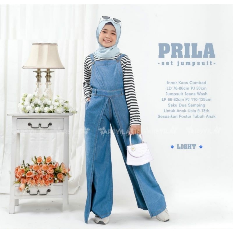 FREE MANASET - Overall Jeans Anak Perempuan Usia 10-13 Tahun / Jumpsuit Jeans Anak Model Samurai / B