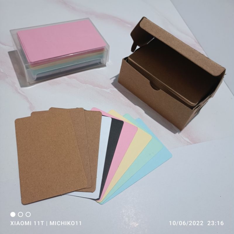 Blank Card Kraft Paper Kartu Kosong Vintage Kartu Nama Kosong, Flash Card Tanpa Lubang Tanpa Ring