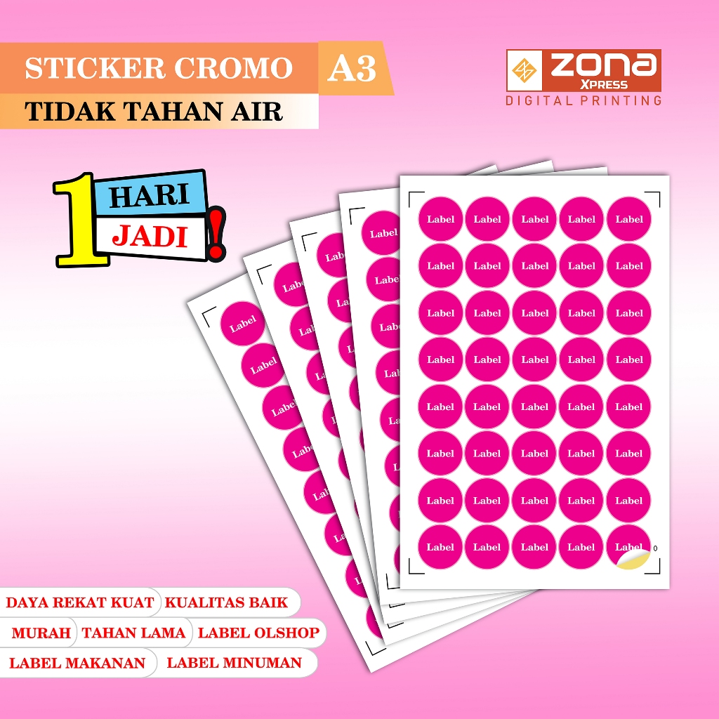 

CETAK STICKER LABEL MAKANAN A3 CROMO
