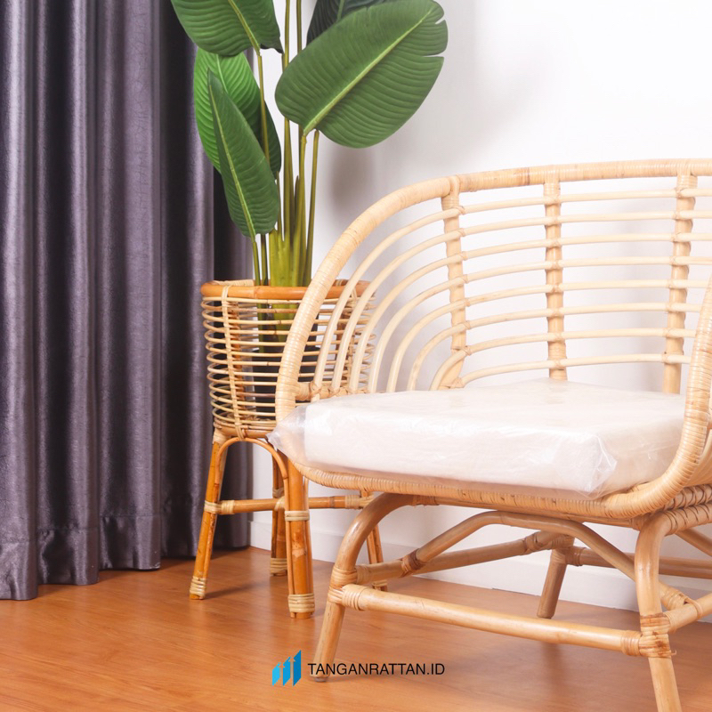 STANDING POT ROTAN + COVER POT ROTAN FINISHING MELAMIN MENGKILAP