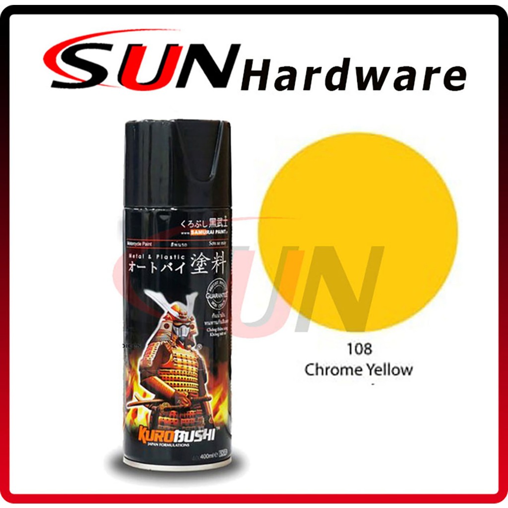 Pilox Samurai 400 ml Chrome Yellow 108 Pilox Pylox Gloss Mengkilap