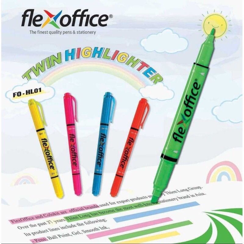 

Twin Highlighter Flexoffice FO-HL01 *Harga per 1 pcs*