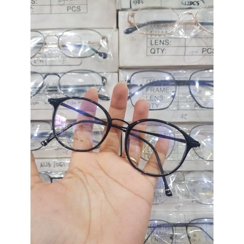 Kacamata Fashion Pria Wanita Model Frame Bulat Kecil 1050 Bisa NORMAL/MINUS/SILINDER