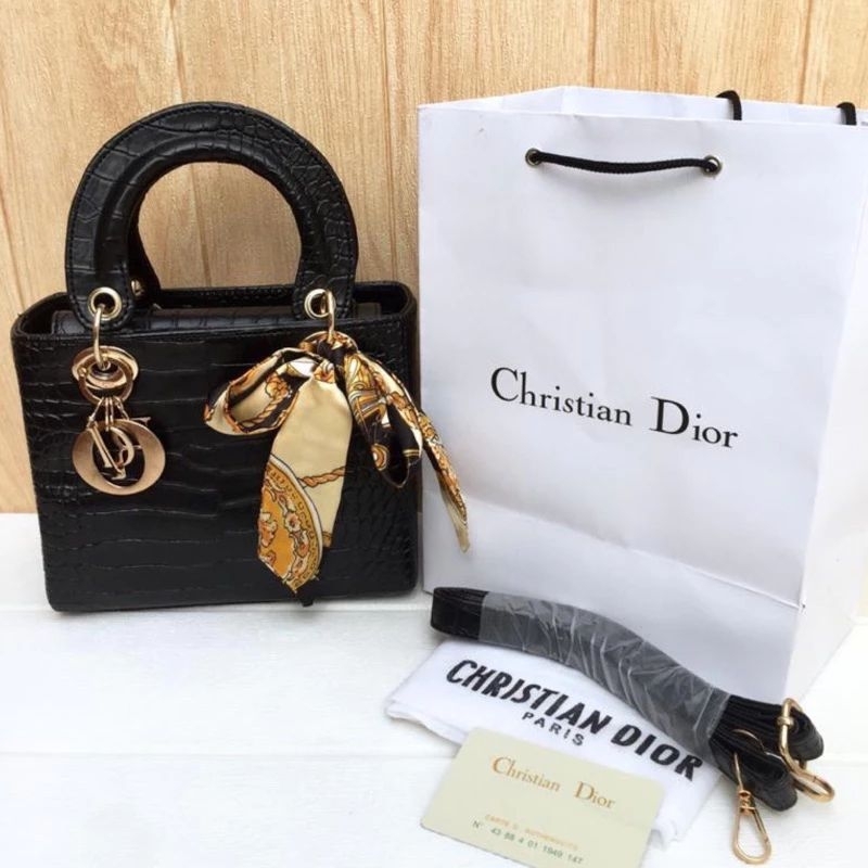 tas Handbag mini wanita CD Croco