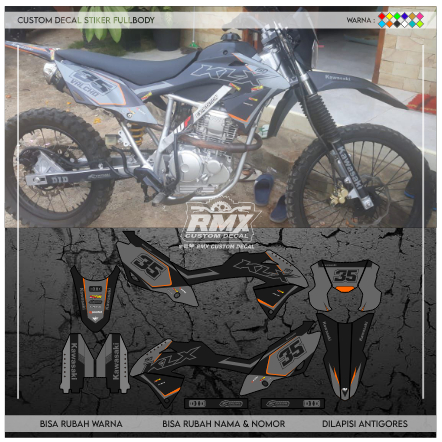 DECAL KLX BF FULLBODY (006) DEKAL STIKER KLX 150 BF/G/SE/NEW 2016 2017 2018 2019 2020 2021 2022 ABU 