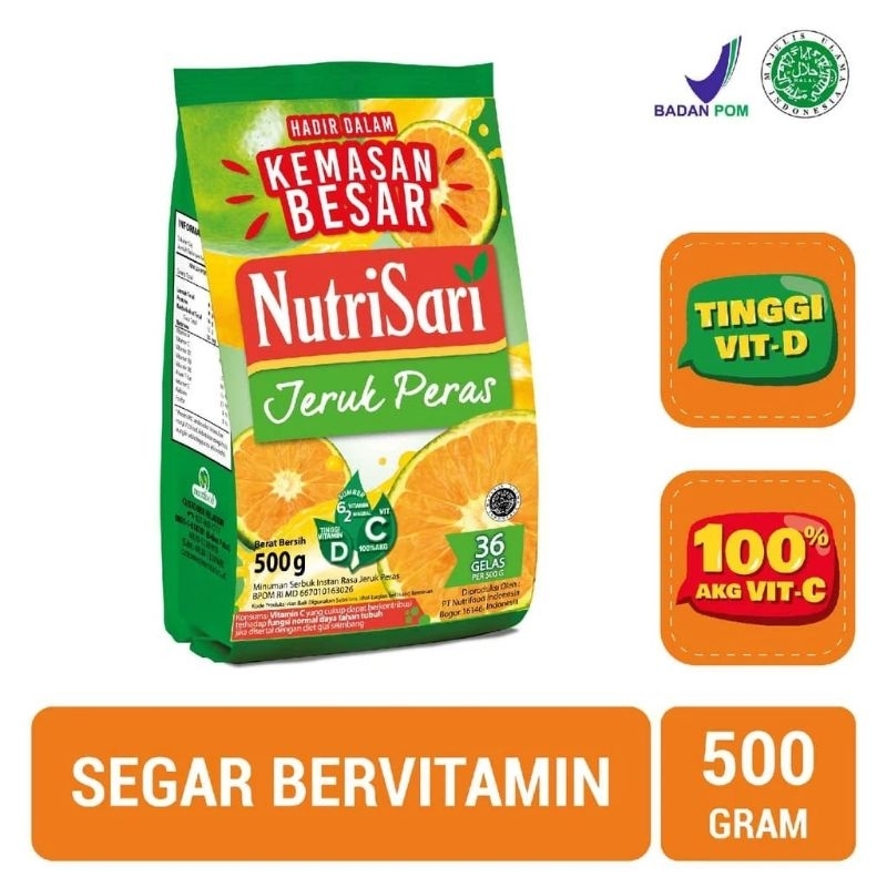 

NutriSari Jeruk Peras Refill 500gr - Minuman Serbuk Sari Buah Jeruk