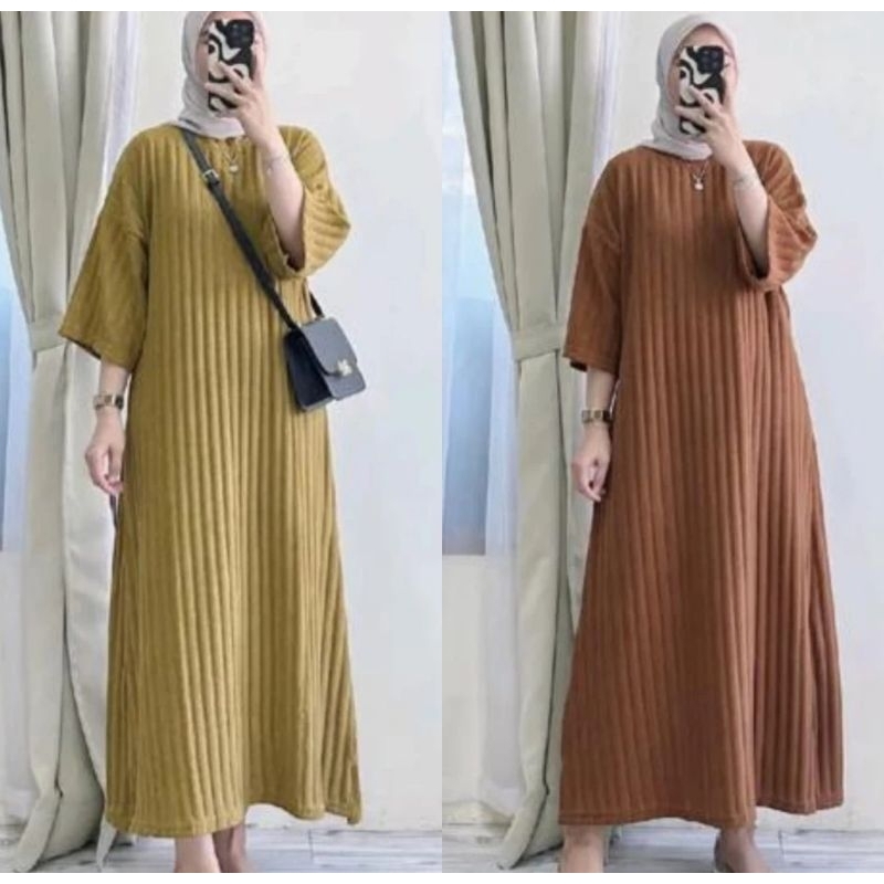 LUCIA DRESS JUMBO TERBARU KNIT HORNET PREMIUM/gamis Lucia dress/gamis  dress/gamis dress Knit Hornet