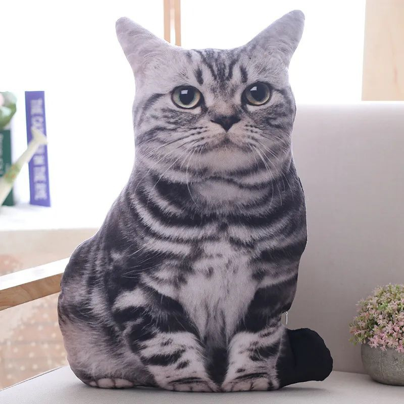 [ 45cm ] Bantal Kucing 3D Mewah Lucu Halus Dan Empuk Hadiah Ulang Tahun