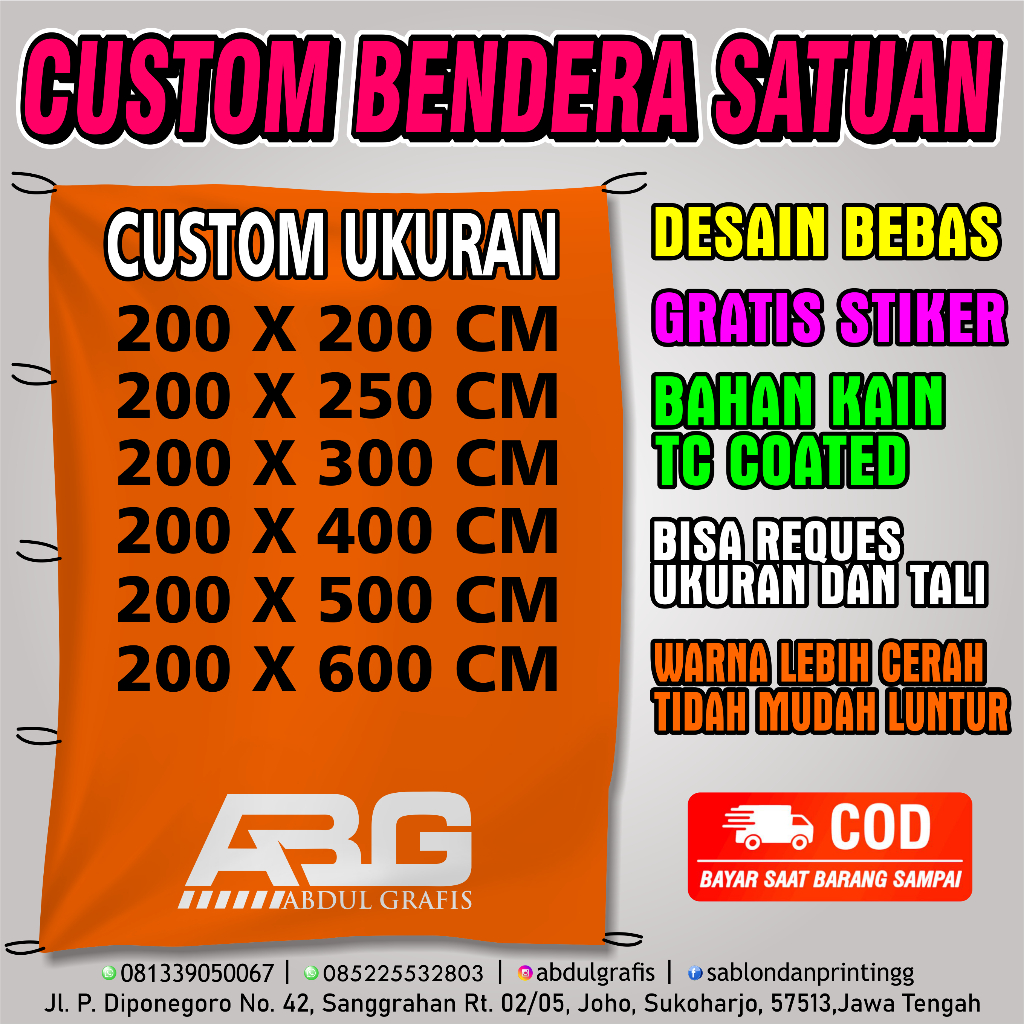 PROMO CETAK BENDERA PRINTING BENDERA KAIN BENDERA ORGANISASI BENDERA KOMUNITAS BENDERA CUSTOM