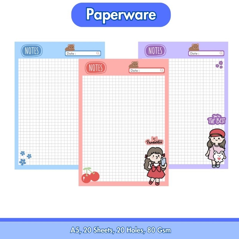 

loose leaf a5 - bookpaper/kertas file/loose leaf korean little girl/refill binder tema korea