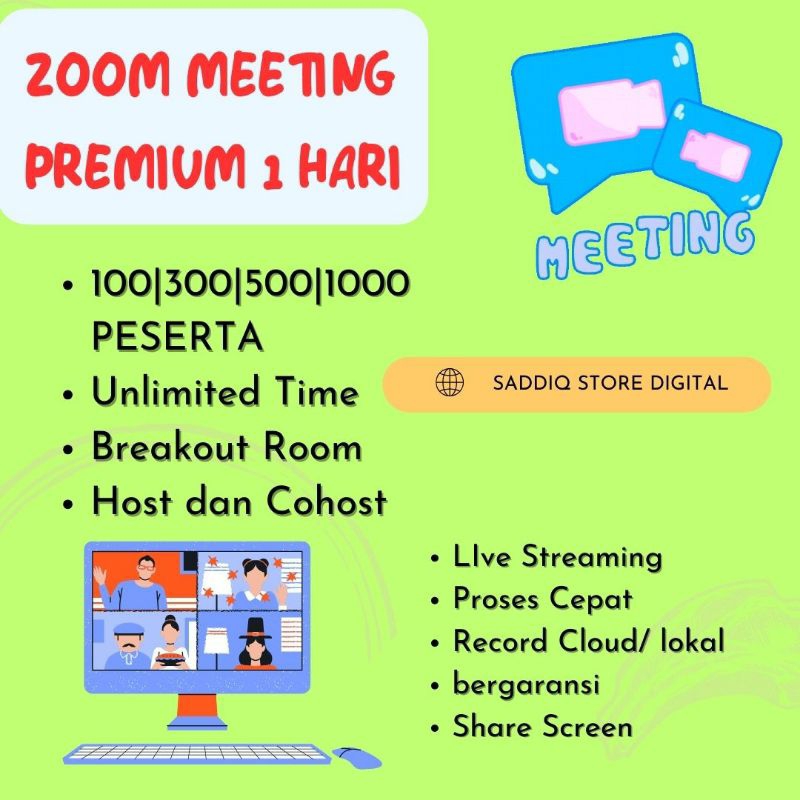 Meeting Online 100 300 peserta Zoom Meeting Premium Termurah