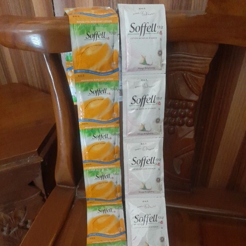 Soffell 1 Renceng Isi 12pcs Lotion Menolak Penolak Pelindung Gigitan Nyamuk Mosquito Repellent Wangi