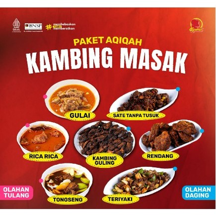 

Paket Aqiqah Murah Kambing Masak (Betina)