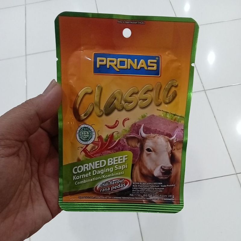 

Mahbubah - Pronas Classic 50 g Kornet Daging Sapi Rasa Pedas Sachet