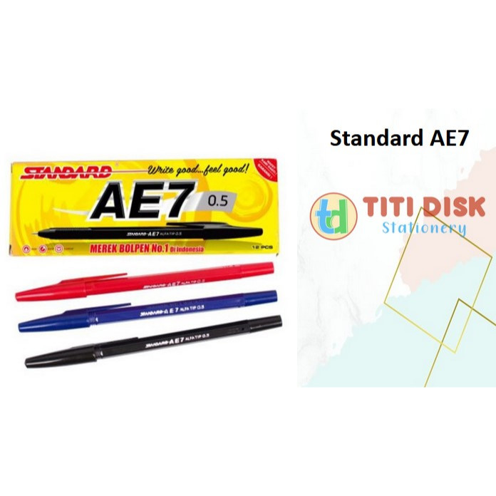 

Pen Standard AE7 (Hitam, Merah, Biru) 0.5mm Original