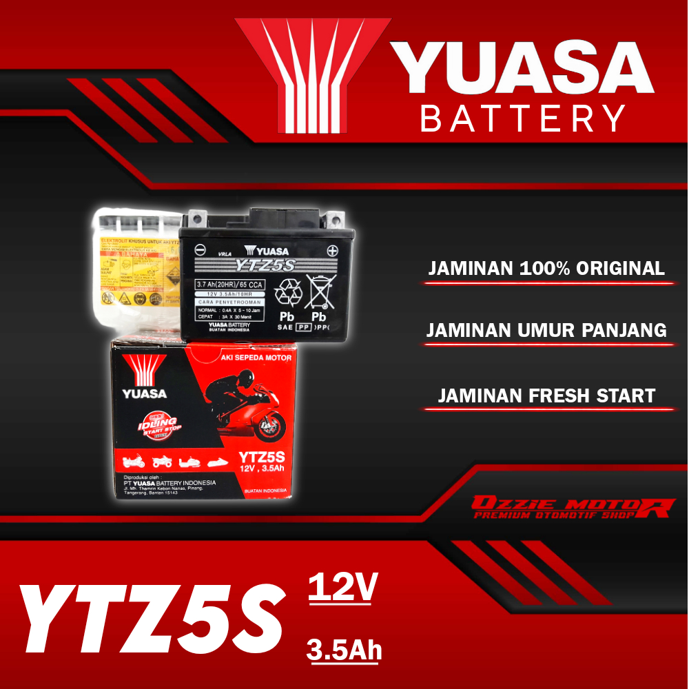 AKI MOTOR YUASA YTZ5S 12V MOTOBATT MTZ5 AKI MOTOR BEAT VARIO SPACY SCOOPY REVO BLADE VERZA MIO NEX N