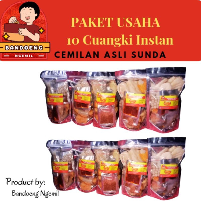 

PAKET USAHA 10 Cuangki Instan Bandoeng Ngemil Khas Sunda #cuangki #paketusaha #pakethemat #bandoengngemil