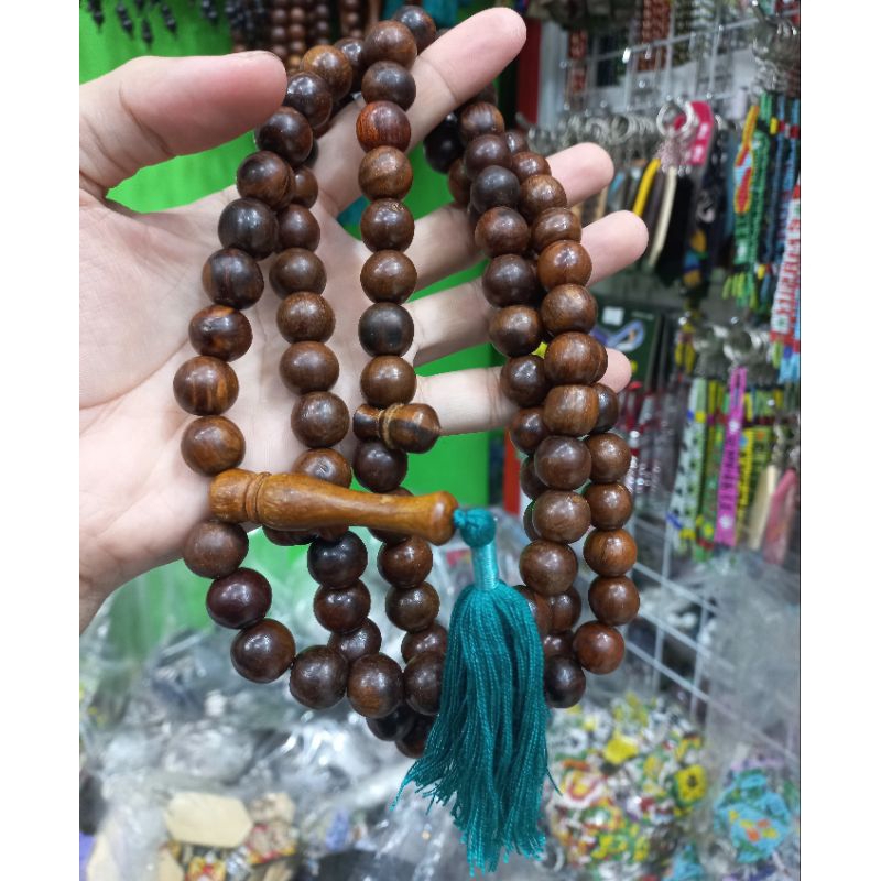 TASBIH KAYU GAHARU ASLI KALIMANTAN WANGI JUMBO 12MM ORI