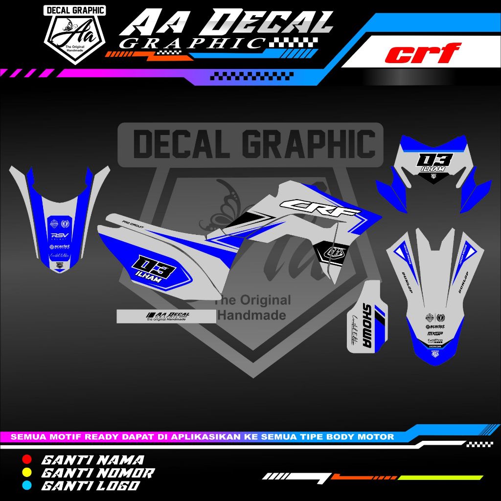 Decal crf hologram stiker hologram crf 150l bisa custom