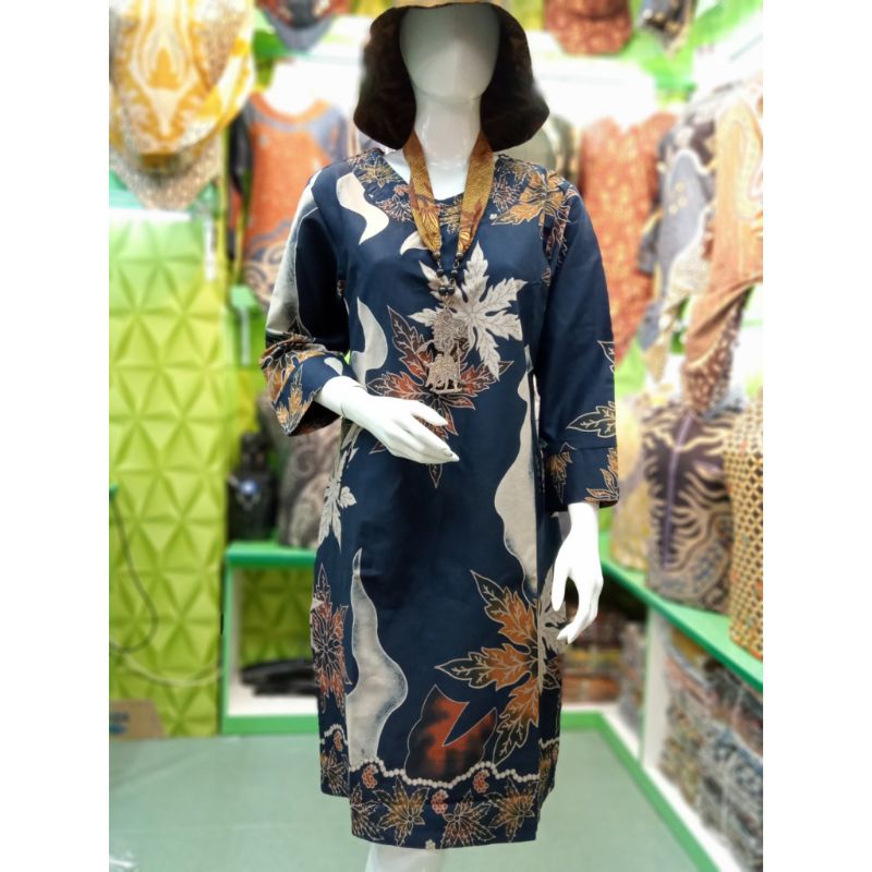 Batik Tunik Qistina Motif rembulan bahan katun