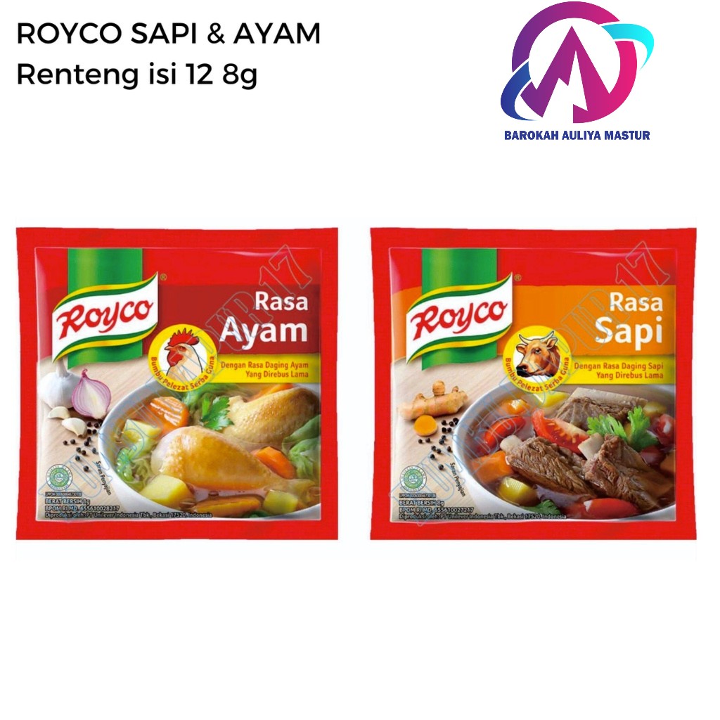 

Royco Ayam dan Sapi 8g per Renteng isi 12 BAM Pasar Murah Online Padang