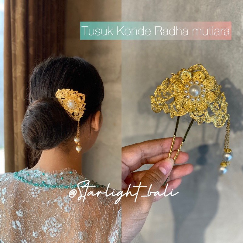 STARLIGHT BALI - Tusuk Konde Radha Permata Mutiara / konde sanggul / hiasan sanggul / jepit korea / 
