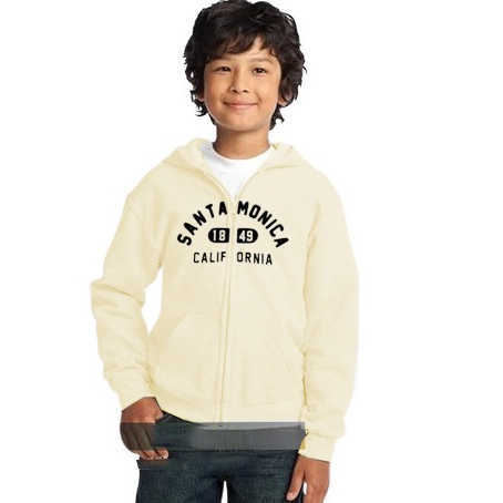 Jaket Hoodie Anak WHO.AU Santa Monica Zipper Cream Anak Laki Laki Perempuan Premium Quality