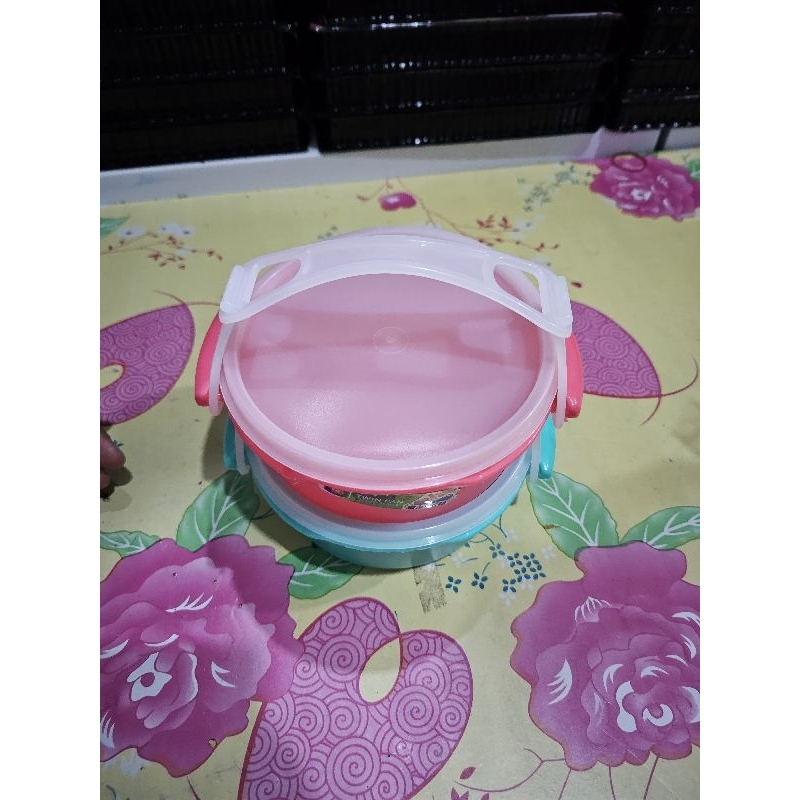 Rantang plastik 2 susun twinpan bulat