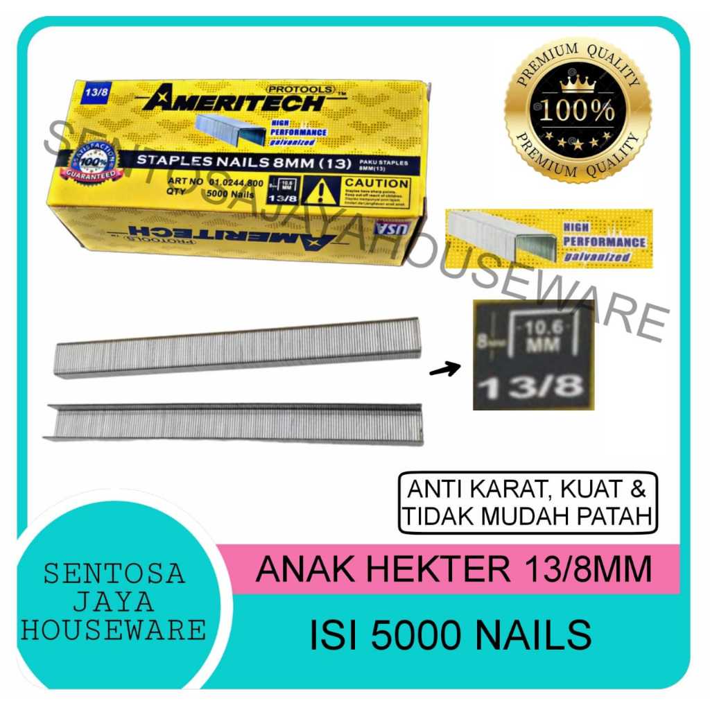 

ANAK HEKTER TEMBAK R23 13/8 - ISI REFILL STAPLES 13/8MM