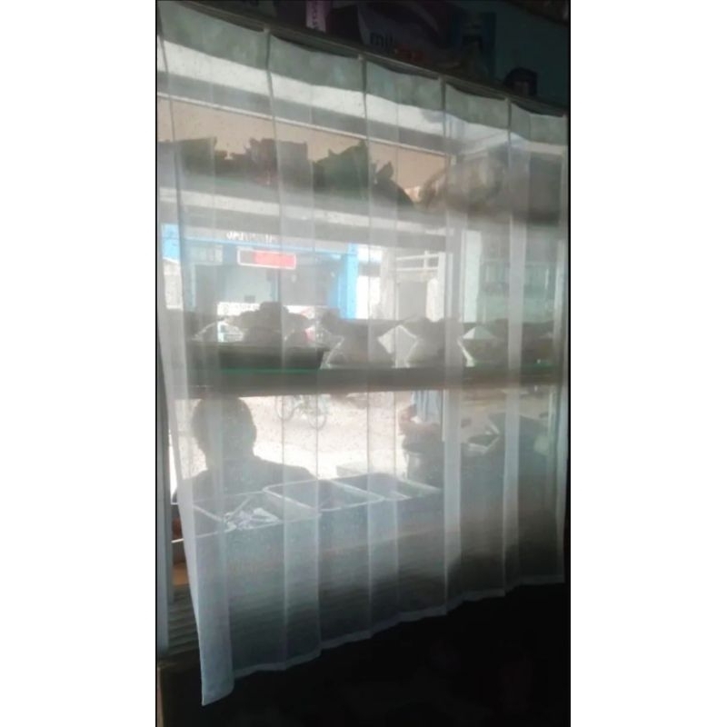 Gorden etalase Steling Jualan Tirai vitrase etalase warteg Lebar 150cm Dan 200cm Panjang 150cm