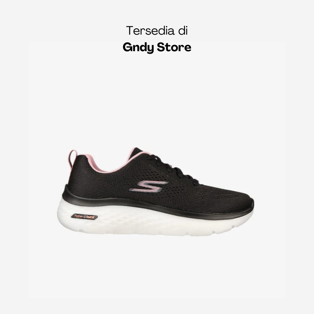 Sepatu Sneakers Wanita Skechers Go Walk Hyper Burst 124578/BKPK Black Pink Original BNIB 100%