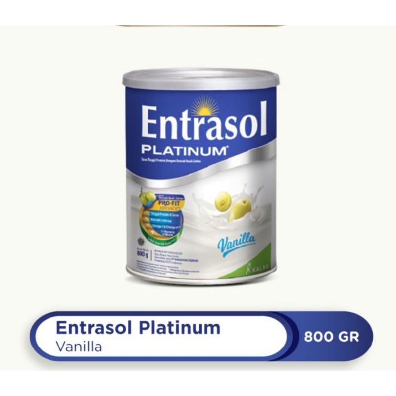 

Entrasol Platinum Vanilla susu tinggi protein 400 / 800 g gr gram